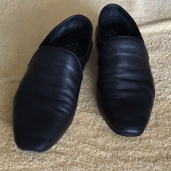Aquatalia Black Leather Loafers - Picture 2 of 6